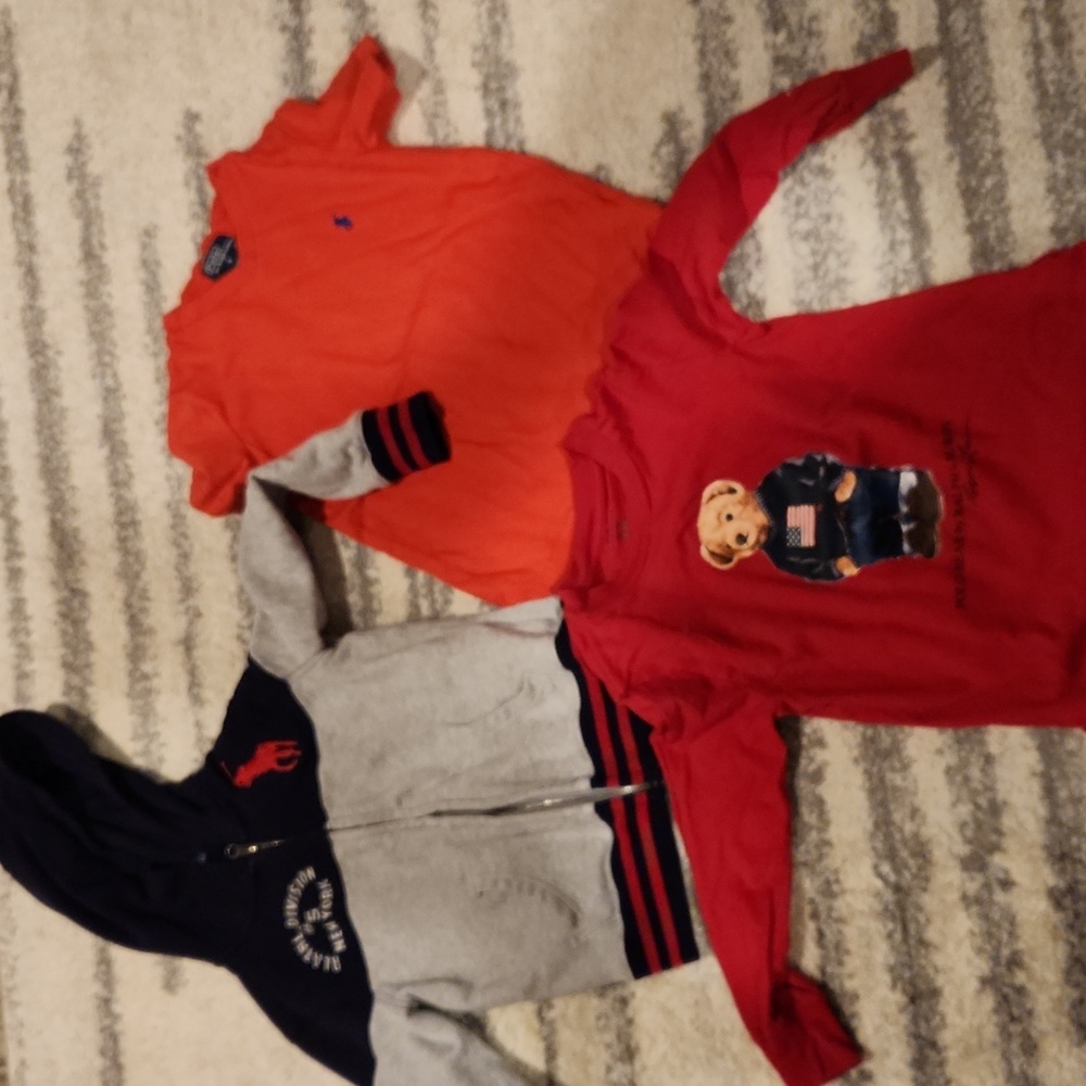 3 polo shirts, hoodie set